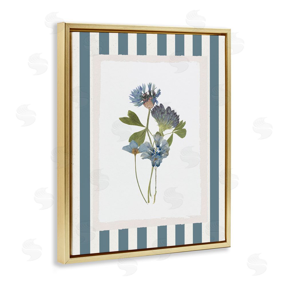 Val Rhodes Summer Memories Flowers Gold Floating Frame Canvas Wall Art Print