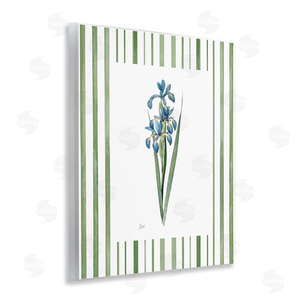 Nan Spring Irises with Stripes Wall Plaque Art Print