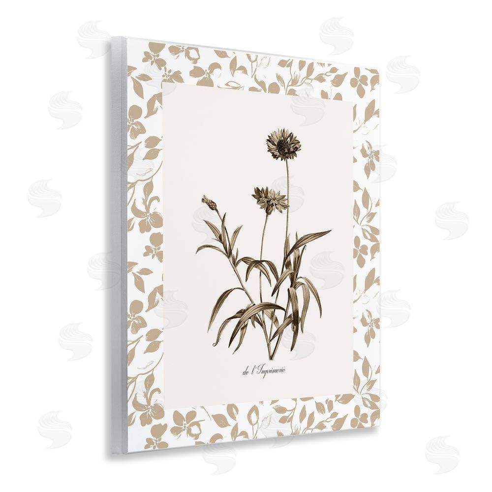 Kelly Donovan Neutral Imperial Flowers Wall Plaque Art Print