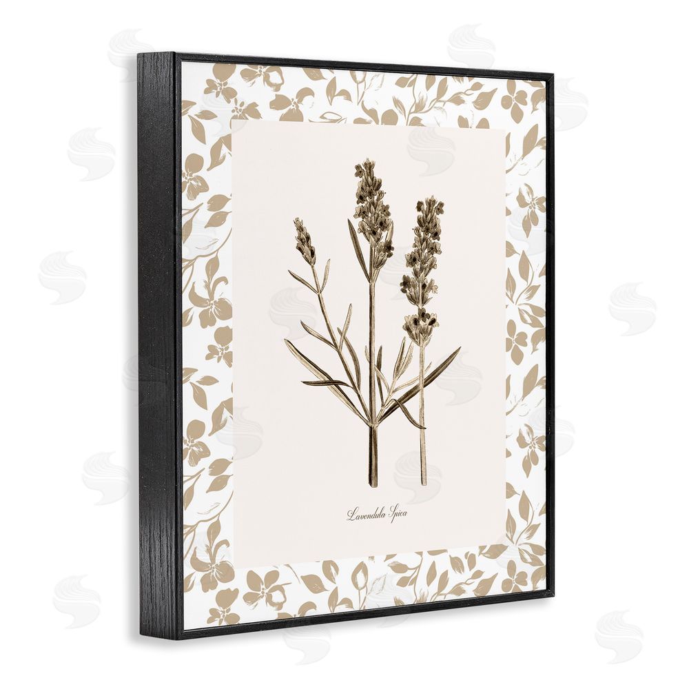 Kelly Donovan Neutral Imperial Herb Study Black Framed Giclee Wall Art Print
