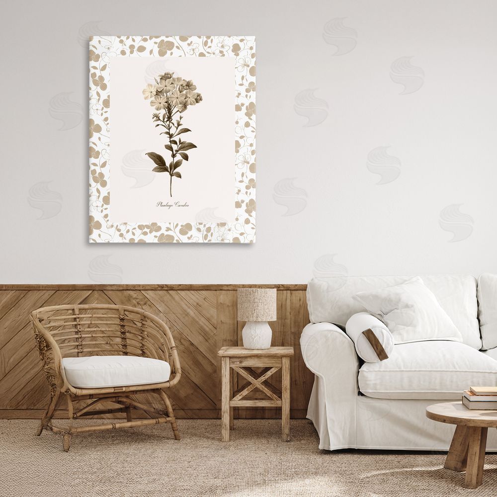 Kelly Donovan Neutral Imperial Botanical Canvas Wall Art Print in Room