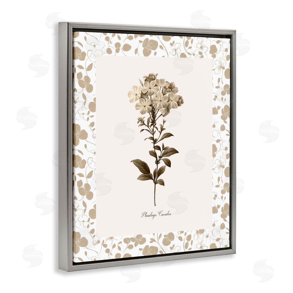 Kelly Donovan Neutral Imperial Botanical Gray Floating Frame Canvas Wall Art Print