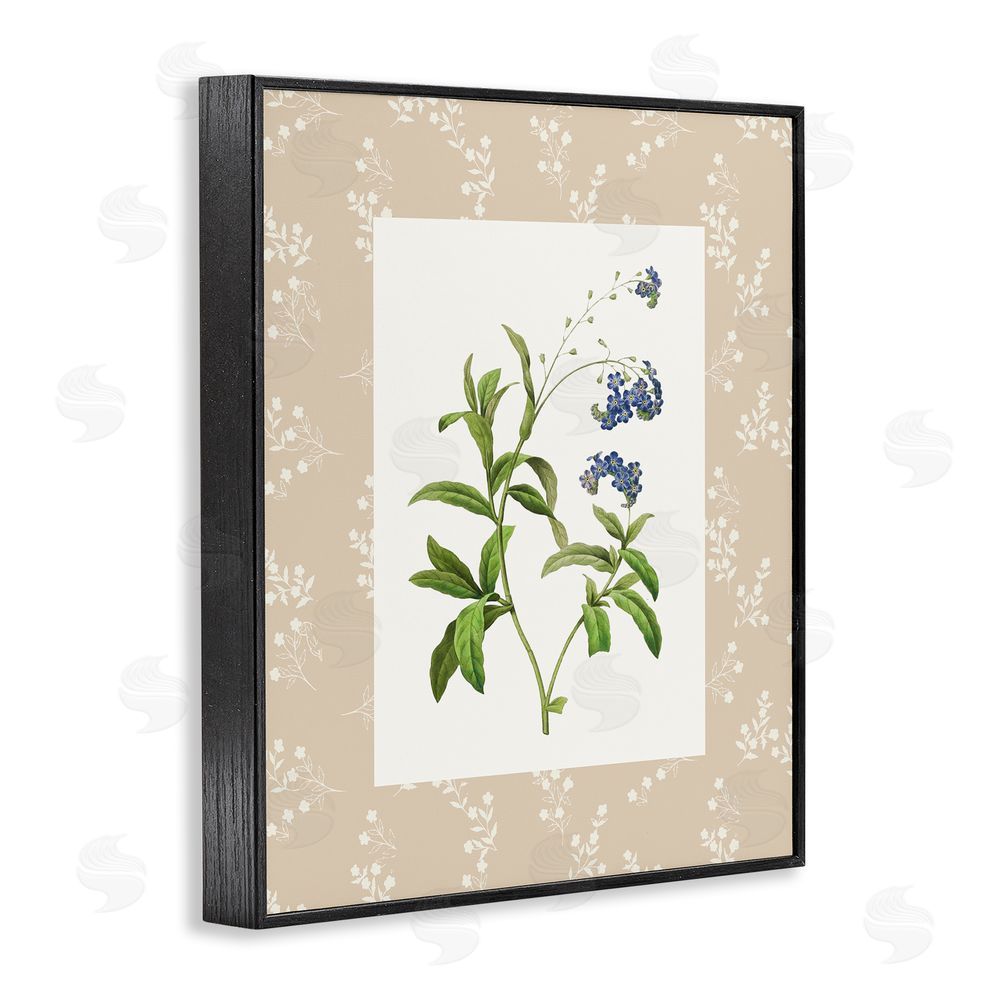 Val Rhodes Botanical Plate Design Black Framed Giclee Wall Art Print