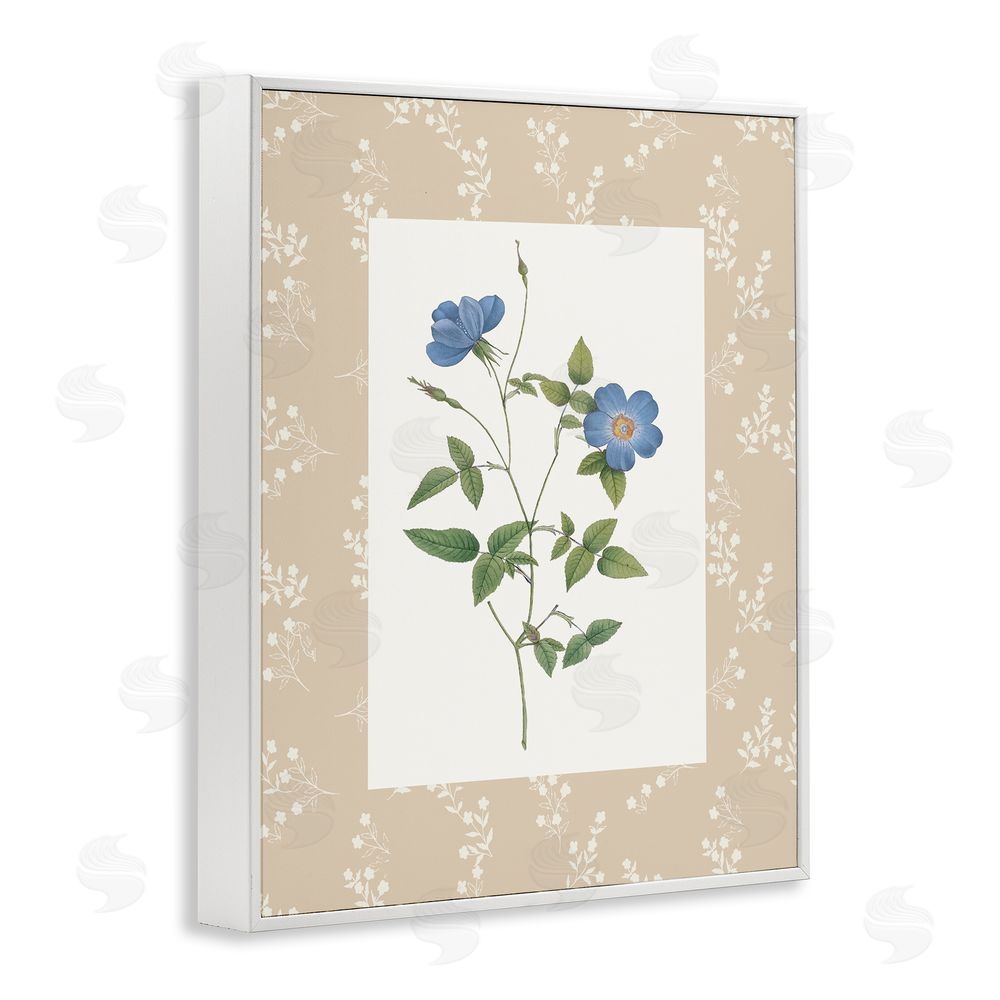 Val Rhodes Vintage Botanical Plate White Framed Giclee Wall Art Print