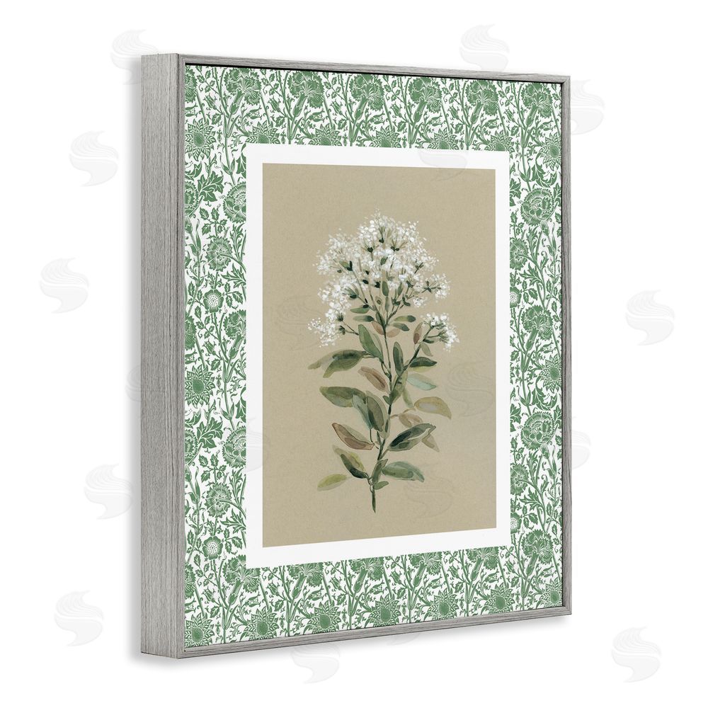 Carol Robinson Plant on Green Botanicals Gray Framed Giclee Wall Art Print