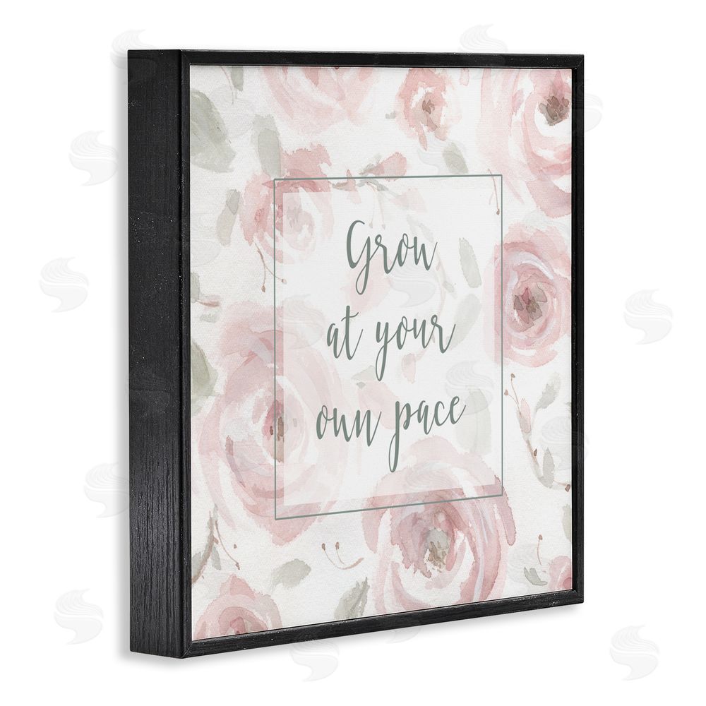 Carol Robinson Grow at Your Pace Florals Black Framed Giclee Wall Art Print