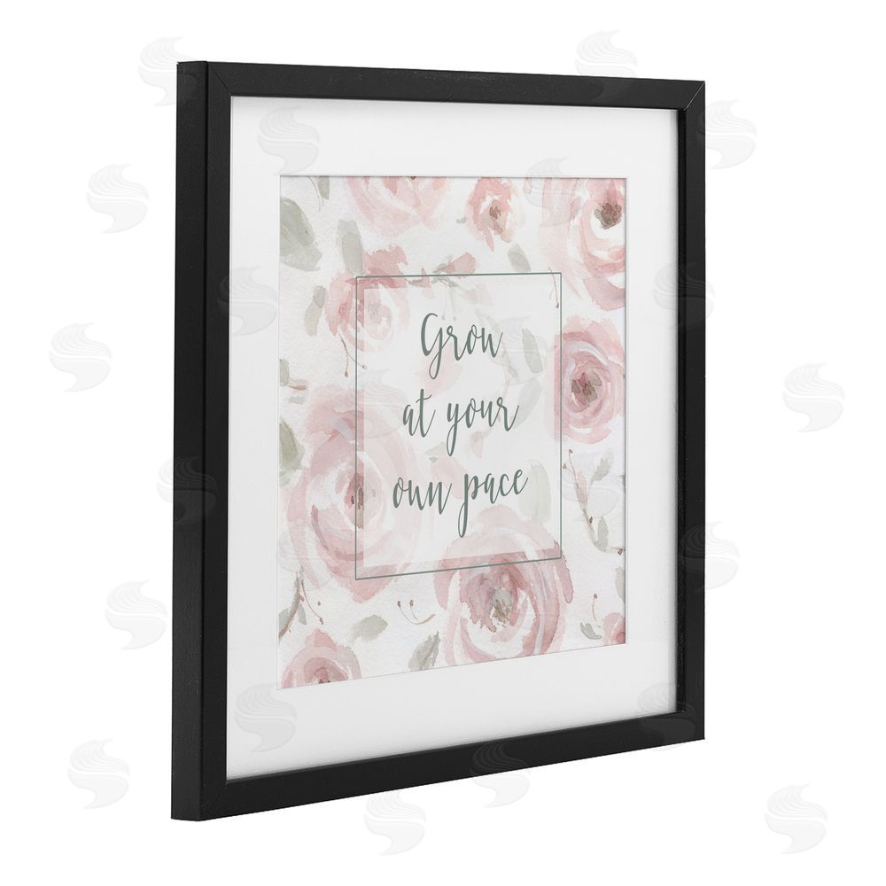 Carol Robinson Grow at Your Pace Florals Black Framed Print Under Glass Wall Art