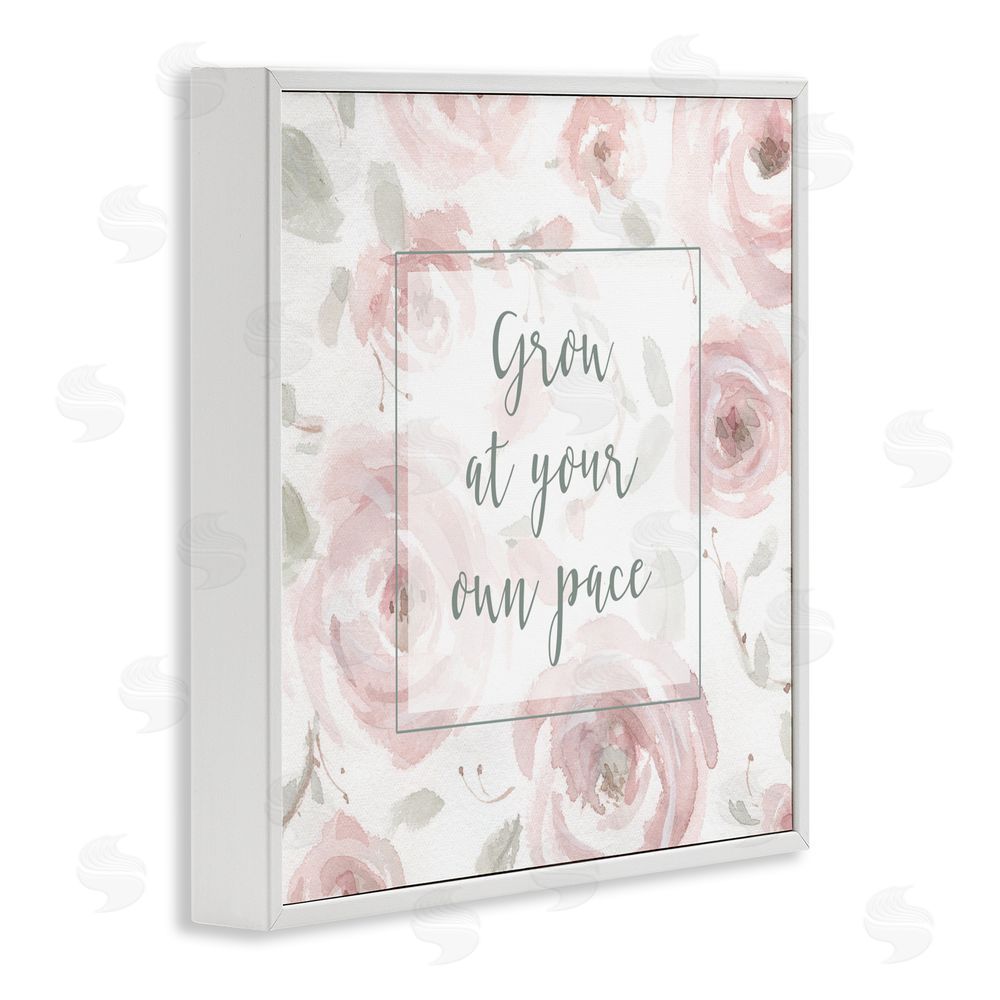 Carol Robinson Grow at Your Pace Florals White Framed Giclee Wall Art Print