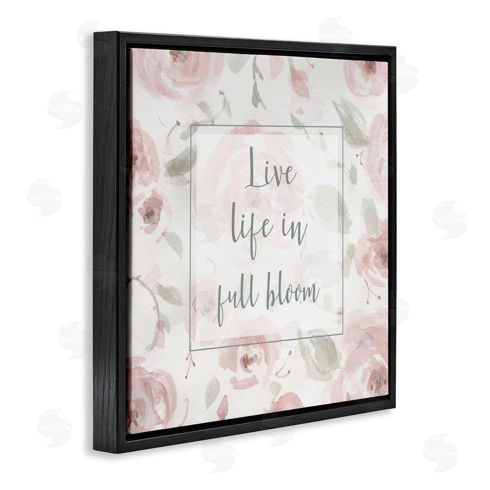 Carol Robinson Live Full Bloom Florals Black Floating Frame Canvas Wall Art Print