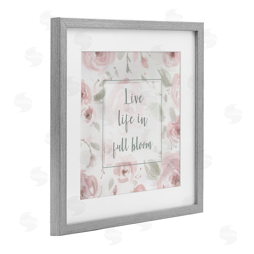 Carol Robinson Live Full Bloom Florals Gray Framed Print Under Glass Wall Art