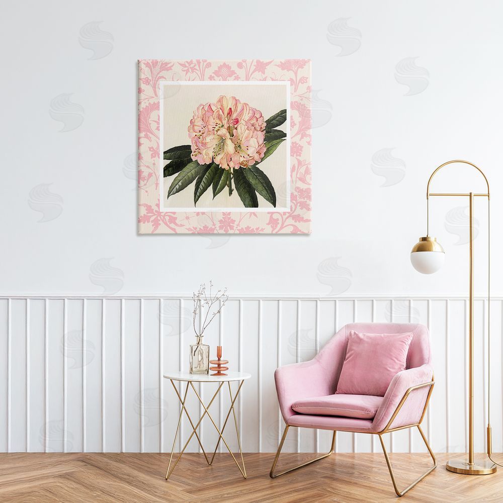 Livi Finn Pink Pattern Botanical Canvas Wall Art Print in Room
