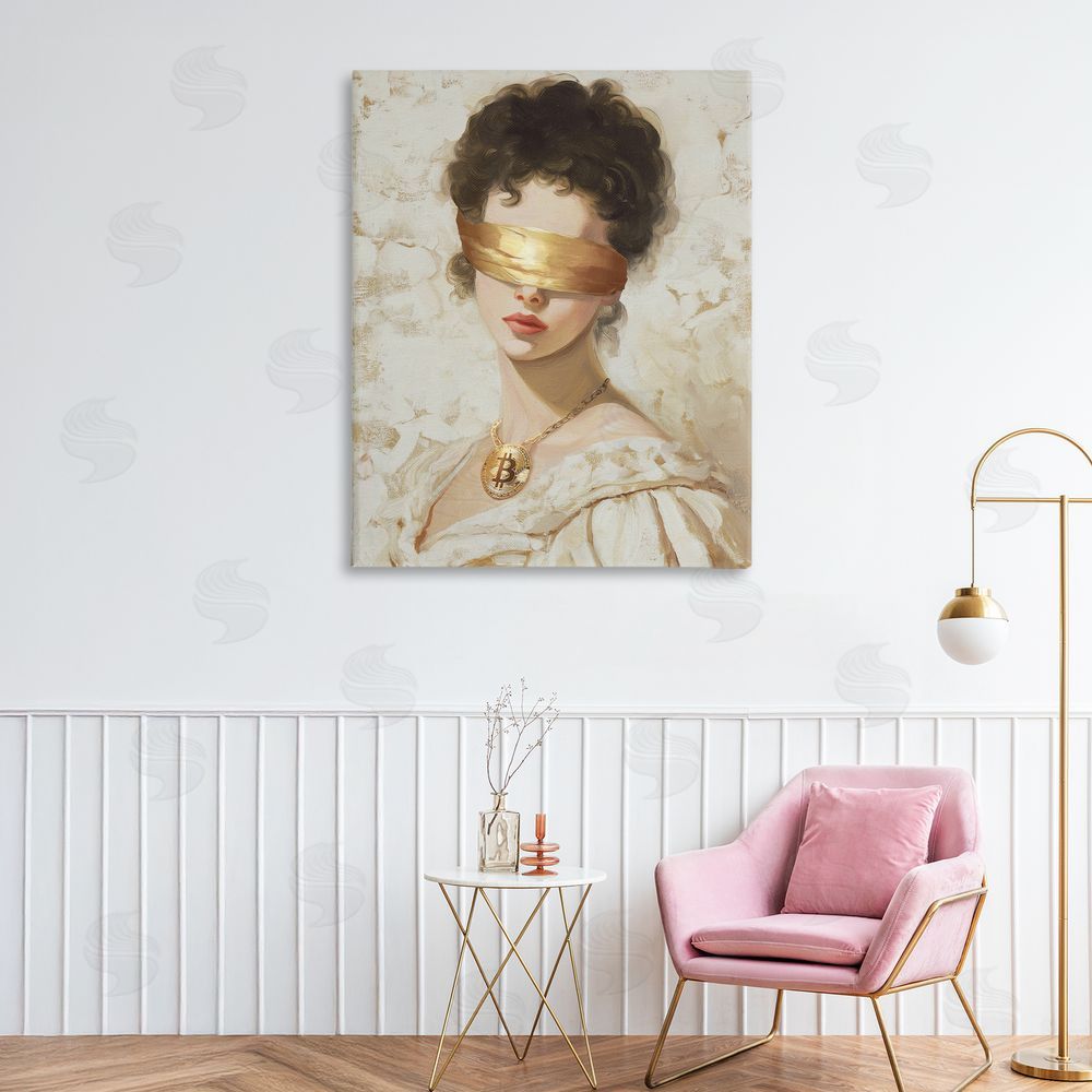 Svetlana Aleynikova Crypto Veil Portrait Stretched Canvas Wall Art in Room