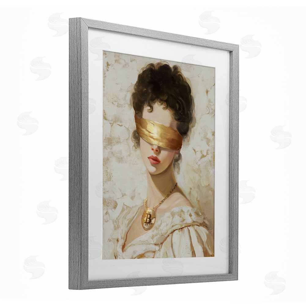 Svetlana Aleynikova Crypto Veil Portrait Gray Framed Print Under Glass Wall Art