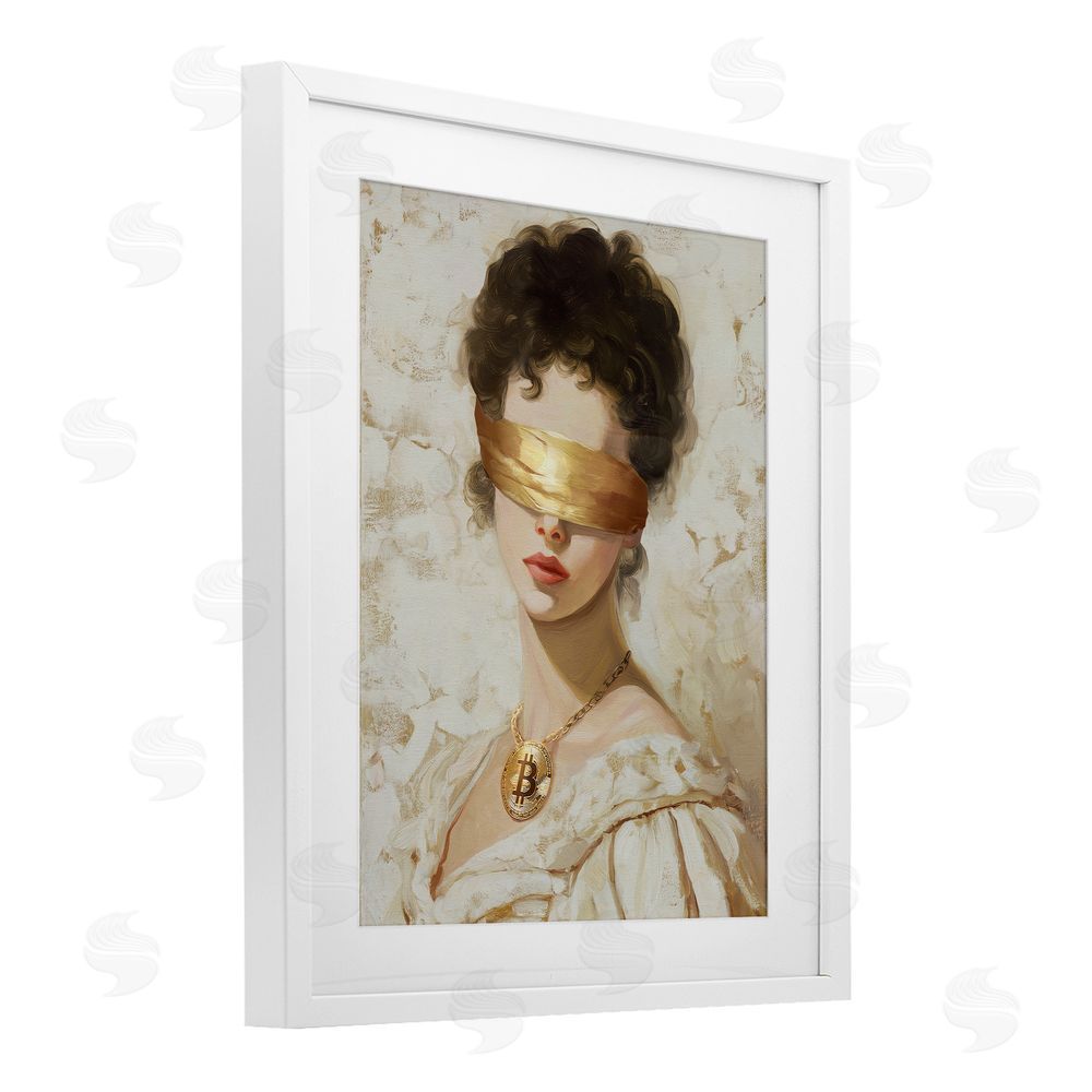 Svetlana Aleynikova Crypto Veil Portrait White Framed Print Under Glass Wall Art