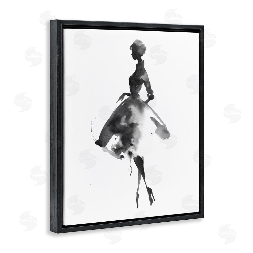 Svetlana Aleynikova Whispers Of Glamour Silhouette Black Floating Frame Canvas Wall Art Print