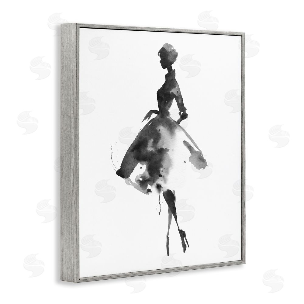 Svetlana Aleynikova Whispers Of Glamour Silhouette Gray Framed Giclee Wall Art Print