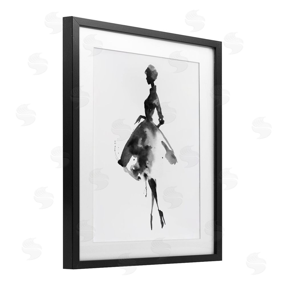 Svetlana Aleynikova Whispers Of Glamour Silhouette Black Framed Print Under Glass with White Mat Wall Art