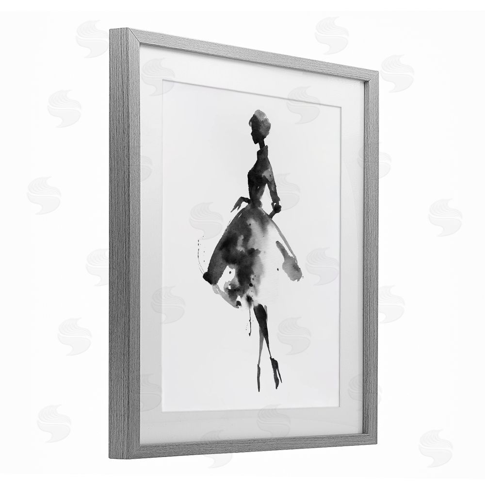 Svetlana Aleynikova Whispers Of Glamour Silhouette Gray Framed Print Under Glass with White Mat Wall Art