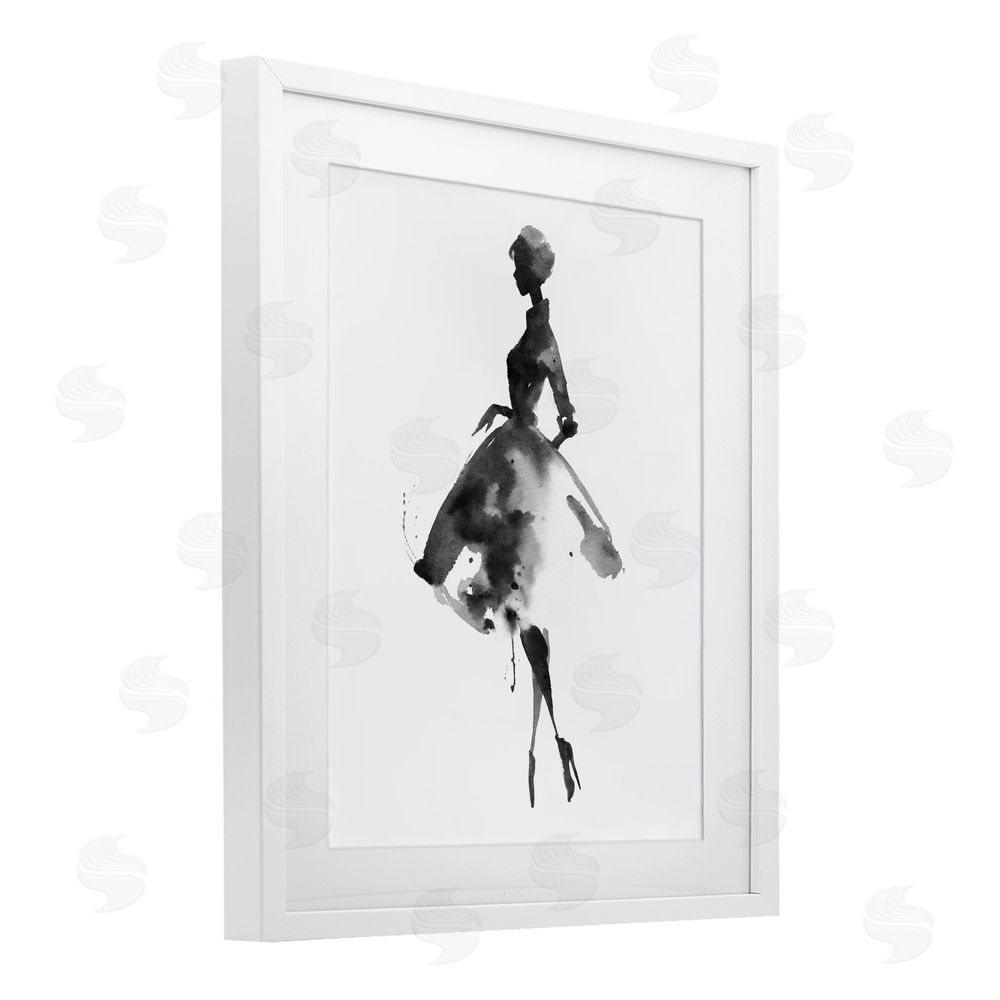 Svetlana Aleynikova Whispers Of Glamour Silhouette White Framed Print Under Glass with Mat Wall Art