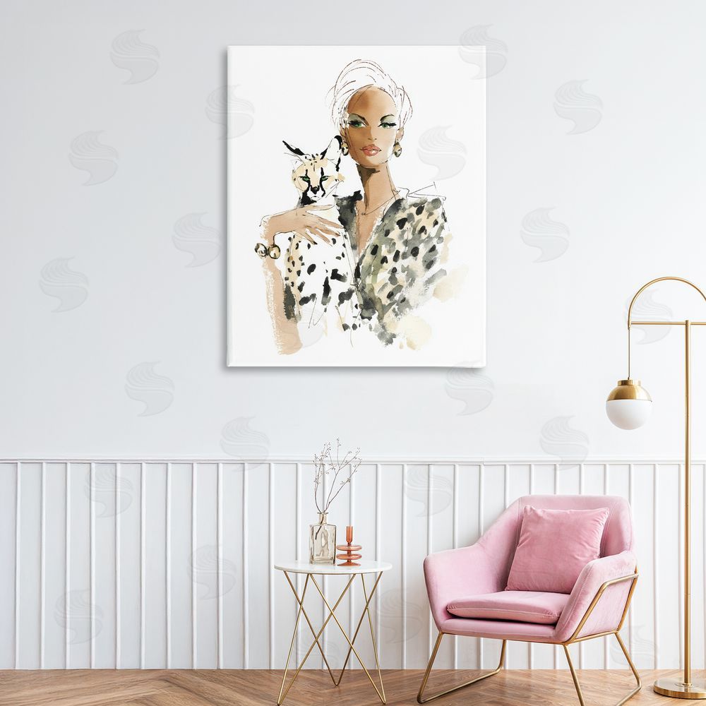 Svetlana Aleynikova Fashion Hunt Elegant Woman Canvas Wall Art Print in Room