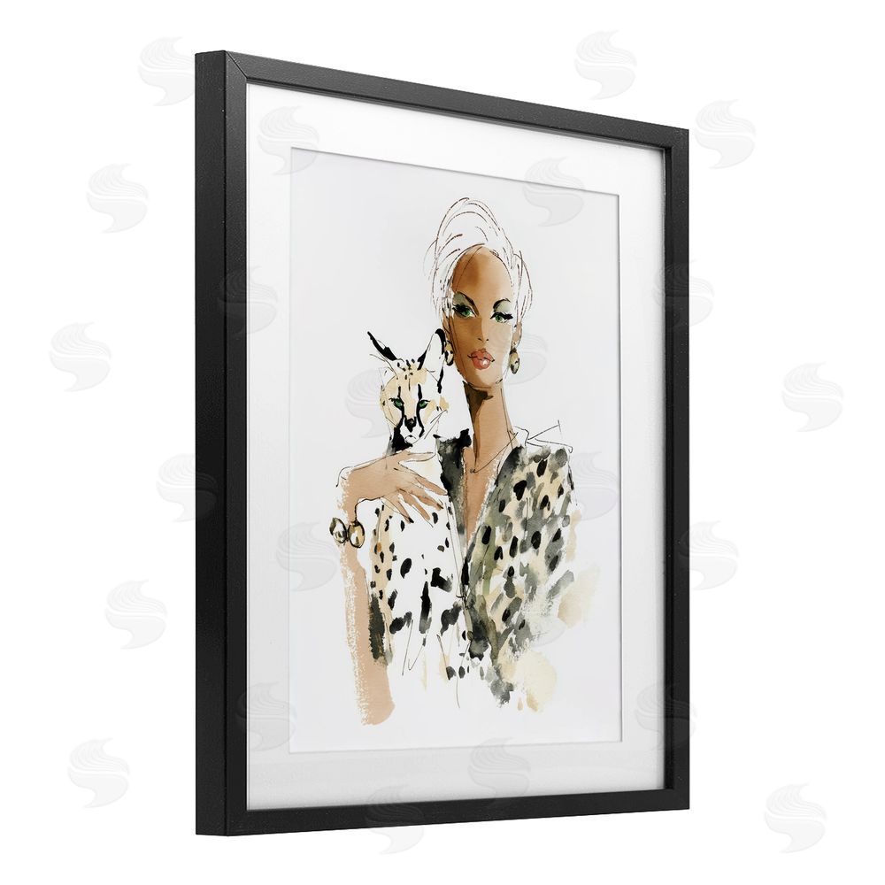 Svetlana Aleynikova Fashion Hunt Elegant Woman Black Framed Print Under Glass Wall Art