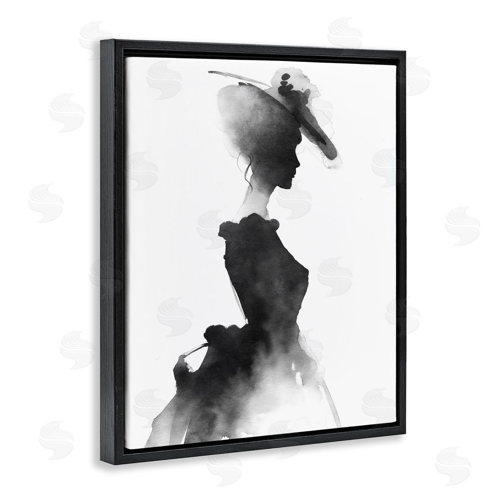 Svetlana Aleynikova Allure Of Fashion Silhouette Black Floating Frame Canvas Wall Art Print