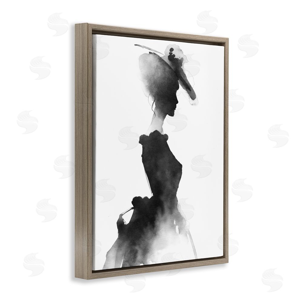 Svetlana Aleynikova Allure Of Fashion Silhouette Brown Floating Frame Canvas Wall Art Print