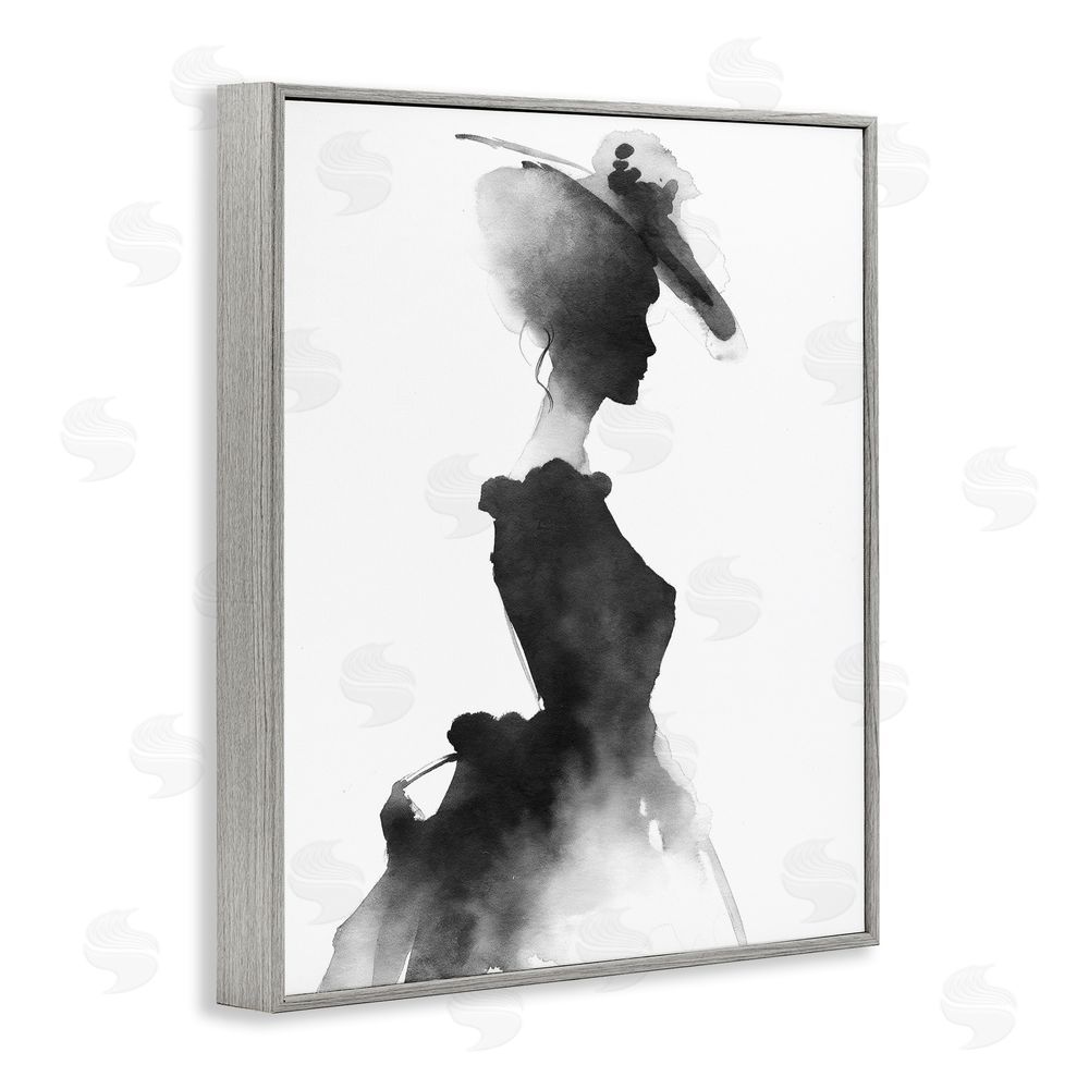 Svetlana Aleynikova Allure Of Fashion Silhouette Gray Framed Giclee Wall Art Print
