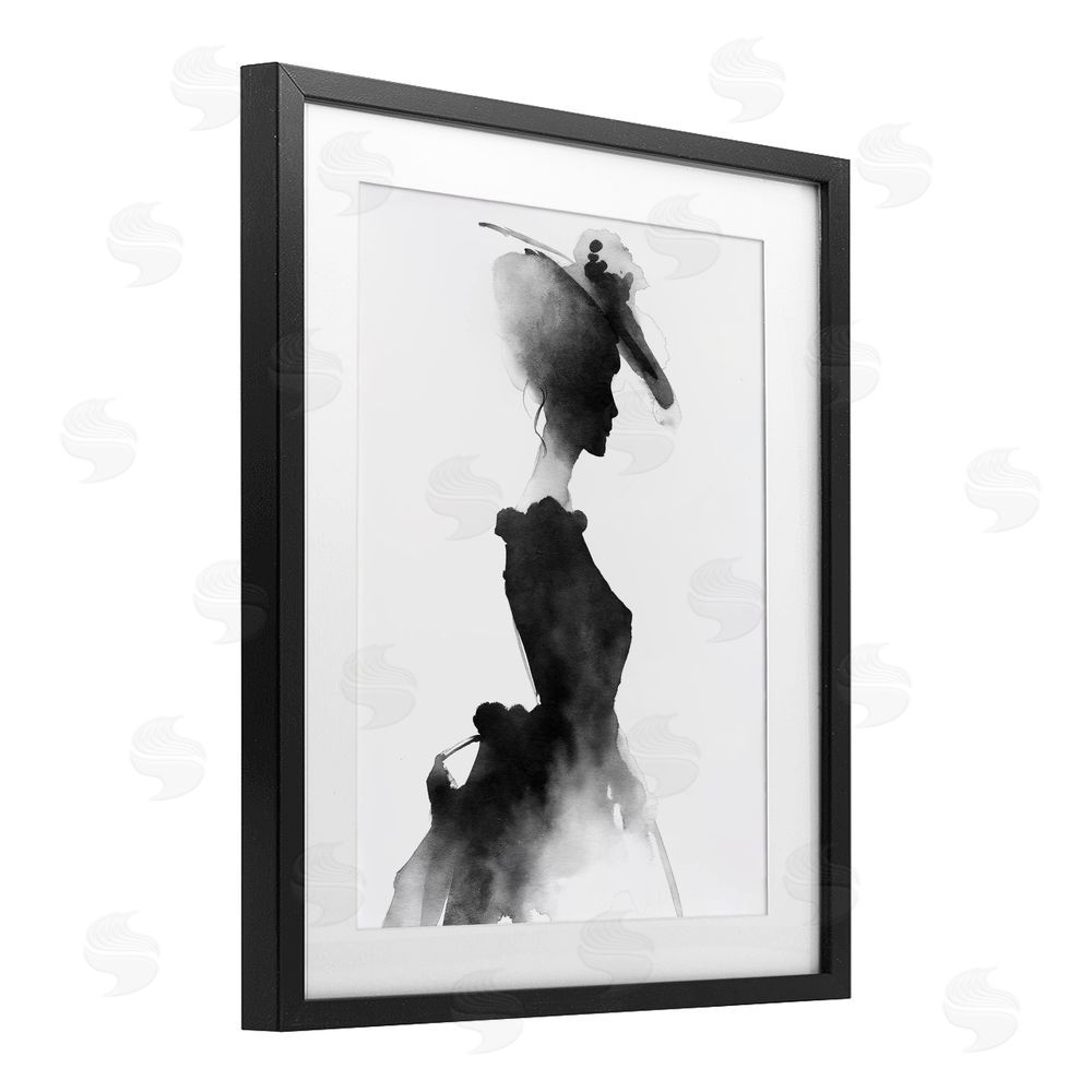 Svetlana Aleynikova Allure Of Fashion Silhouette Black Framed Print Under Glass with White Mat Wall Art