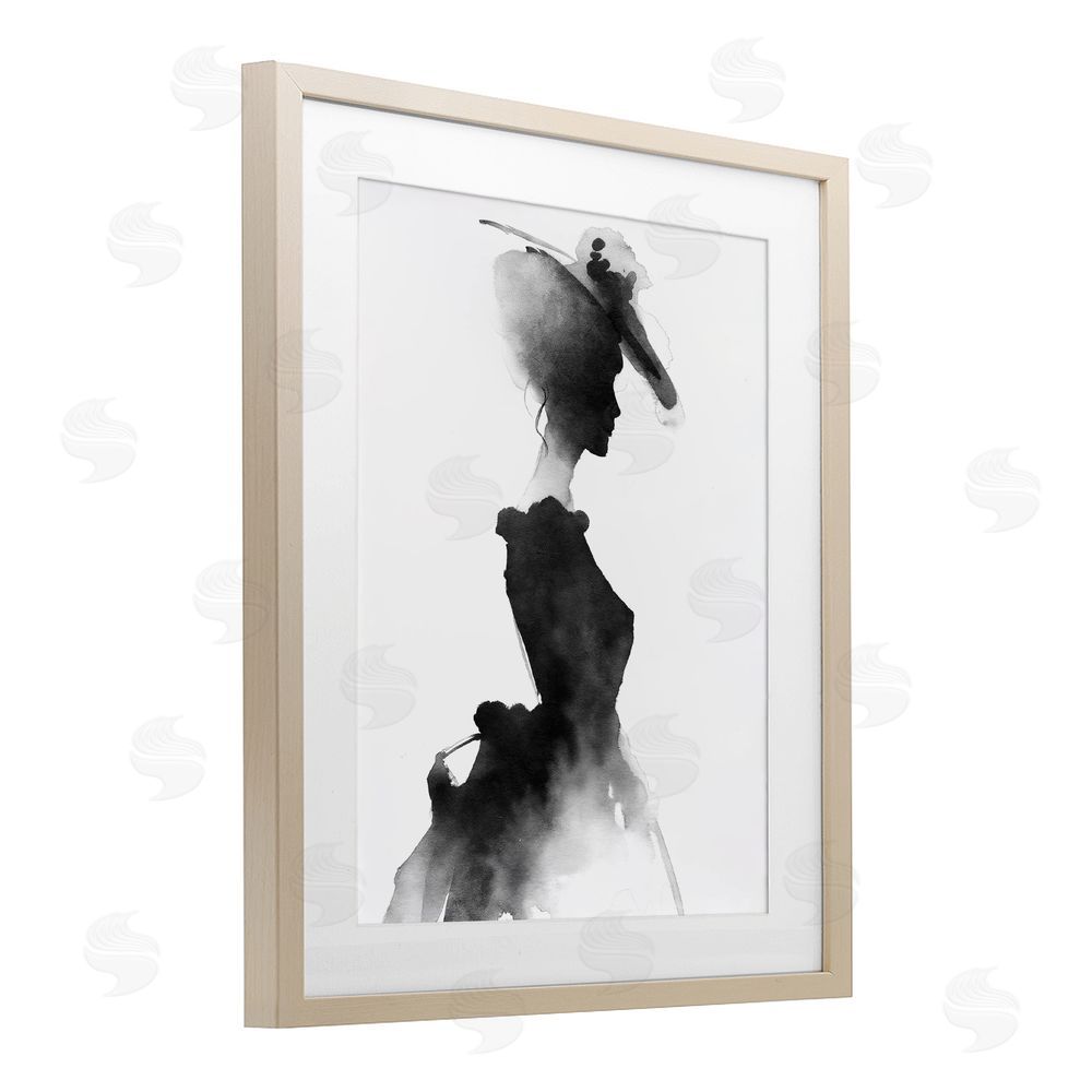 Svetlana Aleynikova Allure Of Fashion Silhouette Birch Framed Print Under Glass with White Mat Wall Art