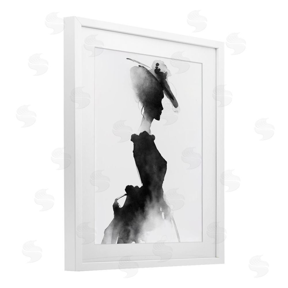 Svetlana Aleynikova Allure Of Fashion Silhouette White Framed Print Under Glass with Mat Wall Art