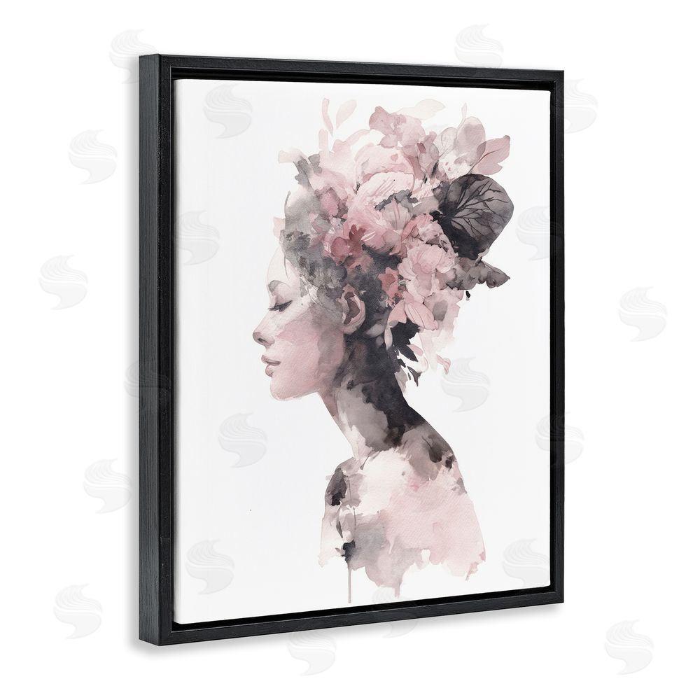 Svetlana Aleynikova Nature's Empress Silhouette Black Floating Frame Canvas Wall Art Print