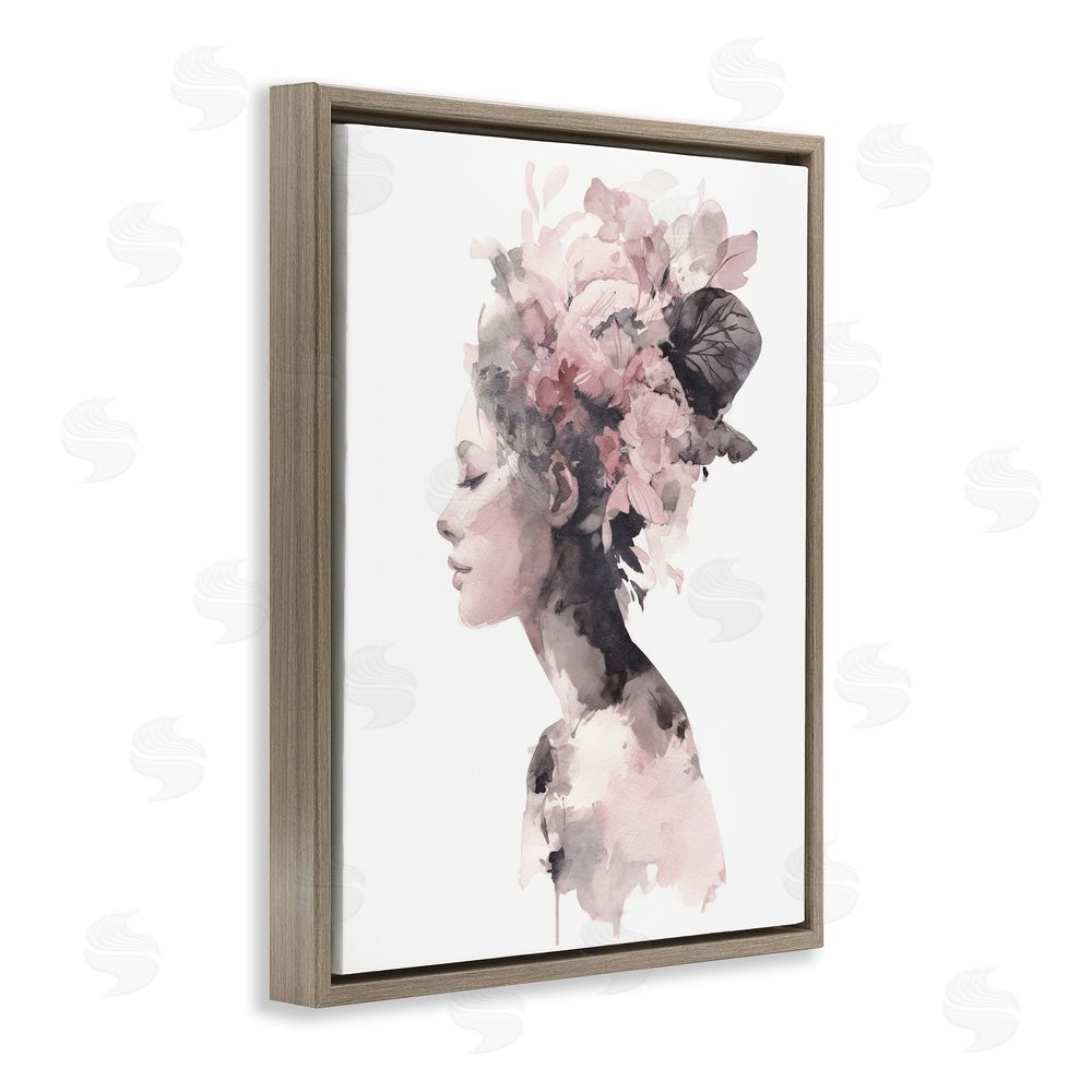 Svetlana Aleynikova Nature's Empress Silhouette Brown Floating Frame Canvas Wall Art Print