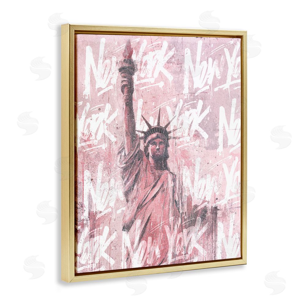 Svetlana Aleynikova Sparkle Of The City Statue Gold Floating Frame Canvas Wall Art Print