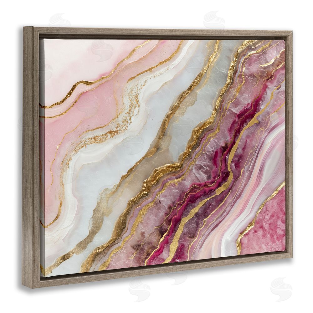 Svetlana Aleynikova Frozen Petal Stone Brown Floating Frame Canvas Wall Art Print