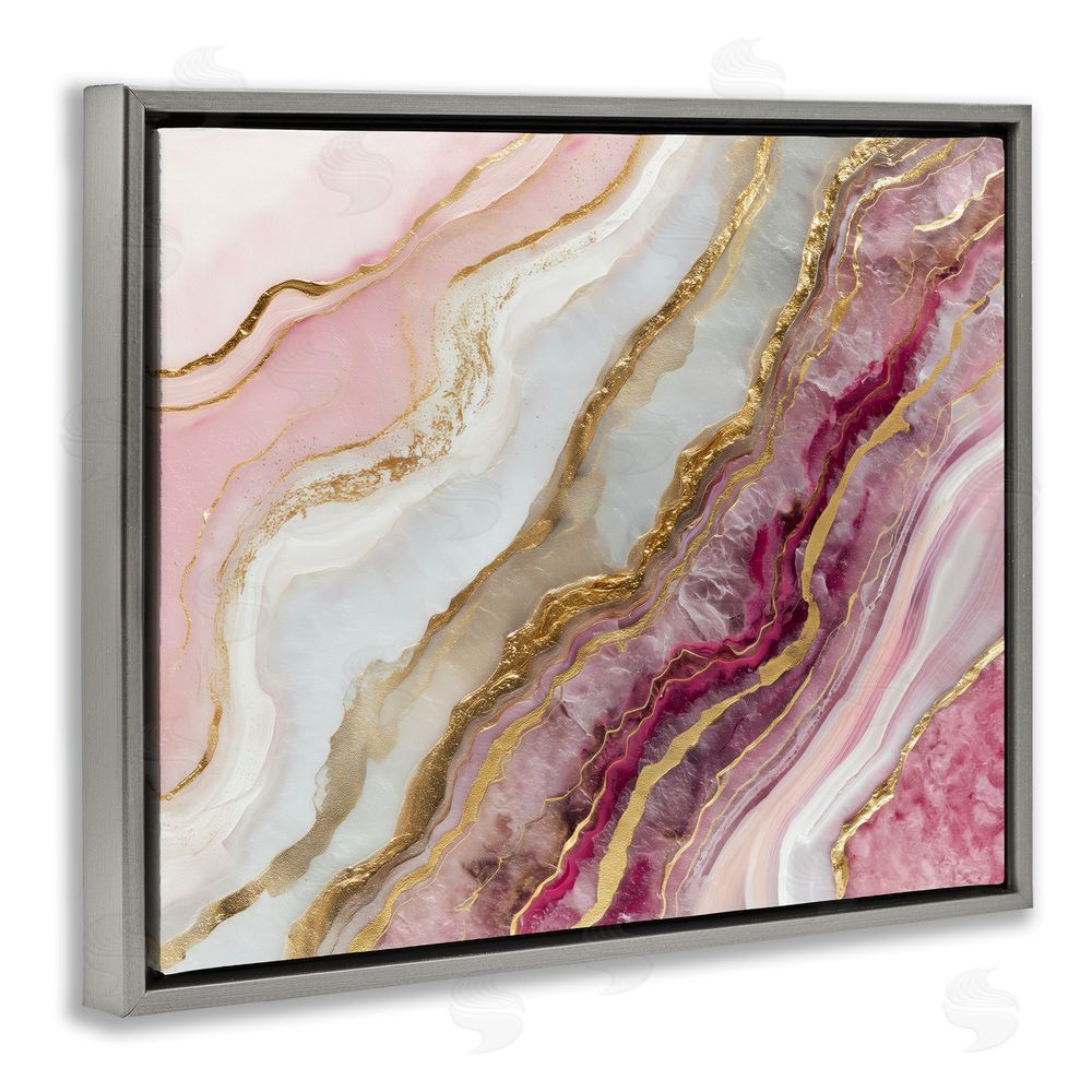 Svetlana Aleynikova Frozen Petal Stone Gray Floating Frame Canvas Wall Art Print