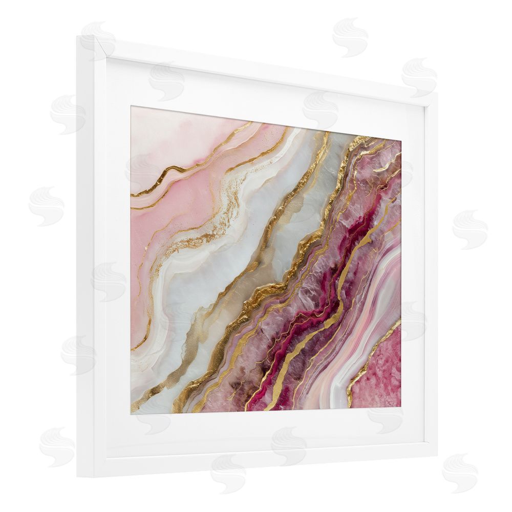 Svetlana Aleynikova Frozen Petal Stone White Framed Print Under Glass Wall Art