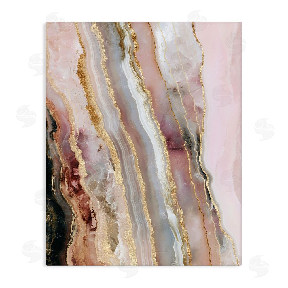 Svetlana Aleynikova Pastel Misty Gem Geode Stretched Canvas Wall Art Print