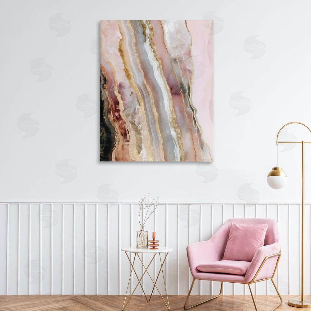 Svetlana Aleynikova Pastel Misty Gem Geode Canvas Wall Art Print in Room