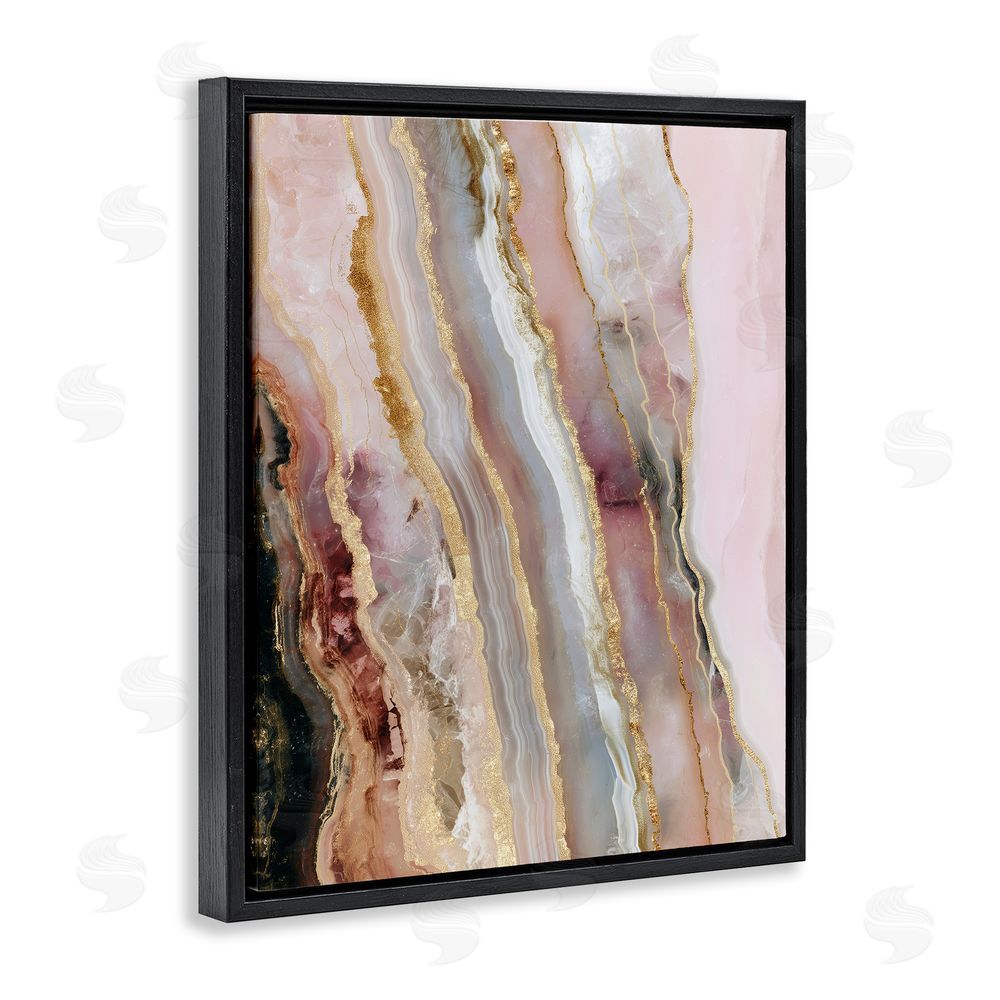 Svetlana Aleynikova Pastel Misty Gem Geode Black Floating Frame Canvas Wall Art Print