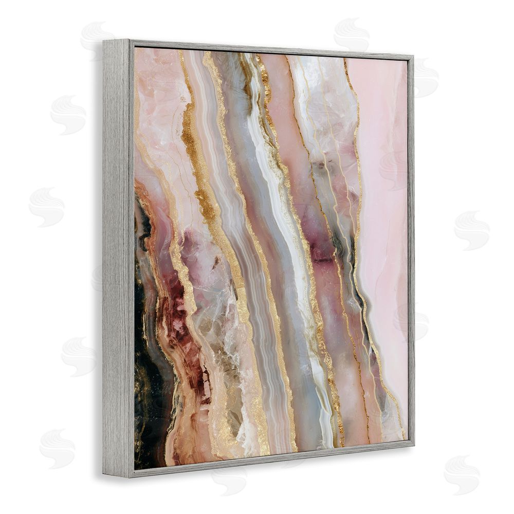 Svetlana Aleynikova Pastel Misty Gem Geode Gray Framed Giclee Wall Art Print