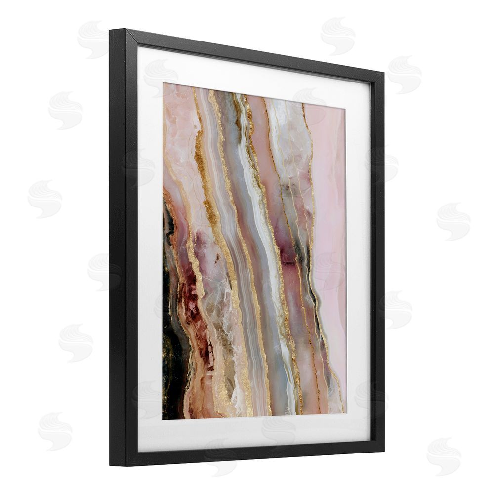 Svetlana Aleynikova Pastel Misty Gem Geode Black Framed Print Under Glass Wall Art