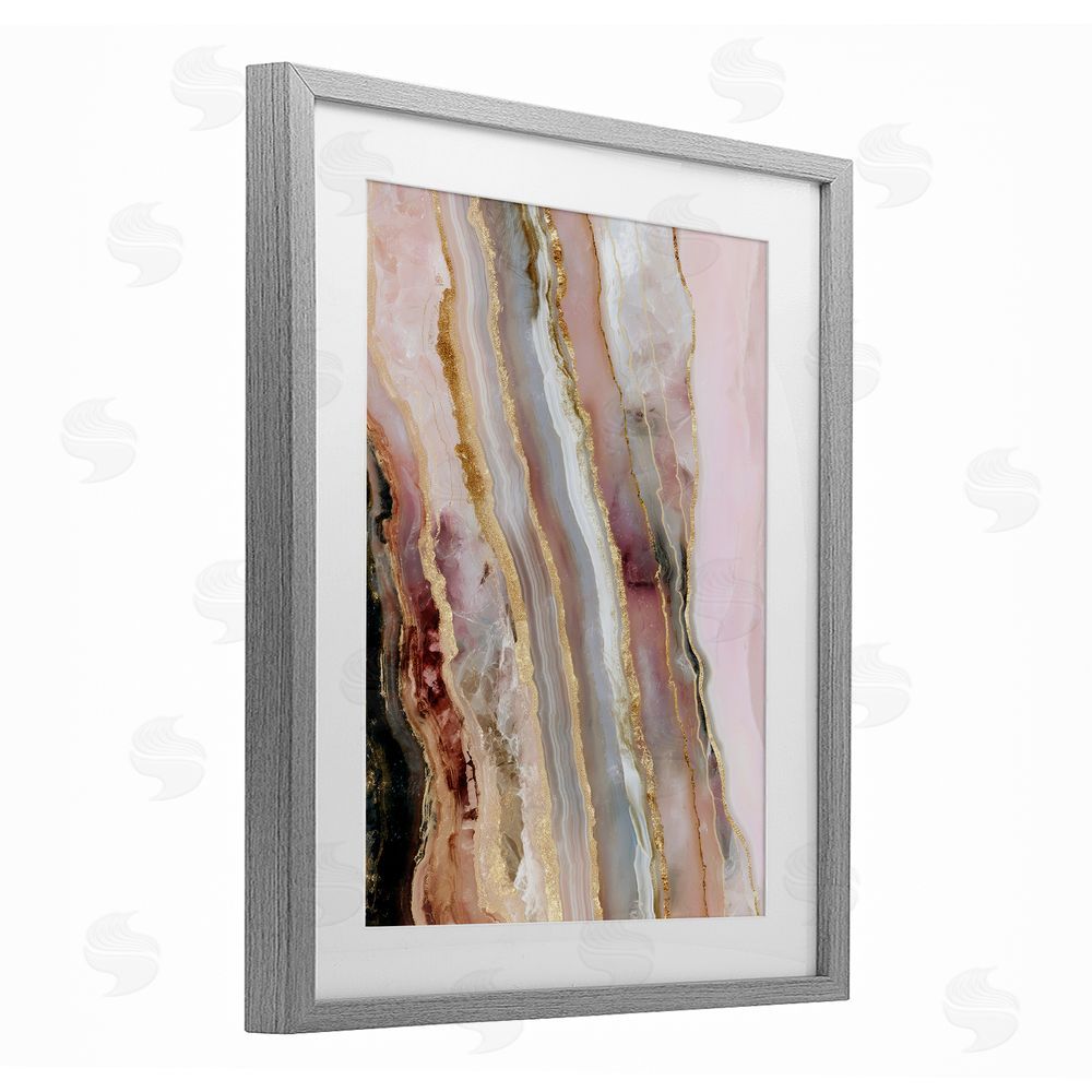 Svetlana Aleynikova Pastel Misty Gem Geode Gray Framed Print Under Glass Wall Art