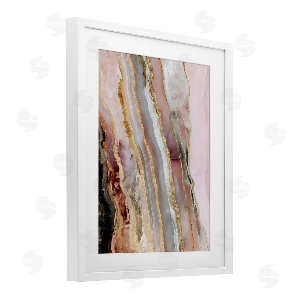 Svetlana Aleynikova Pastel Misty Gem Geode White Framed Print Under Glass Wall Art