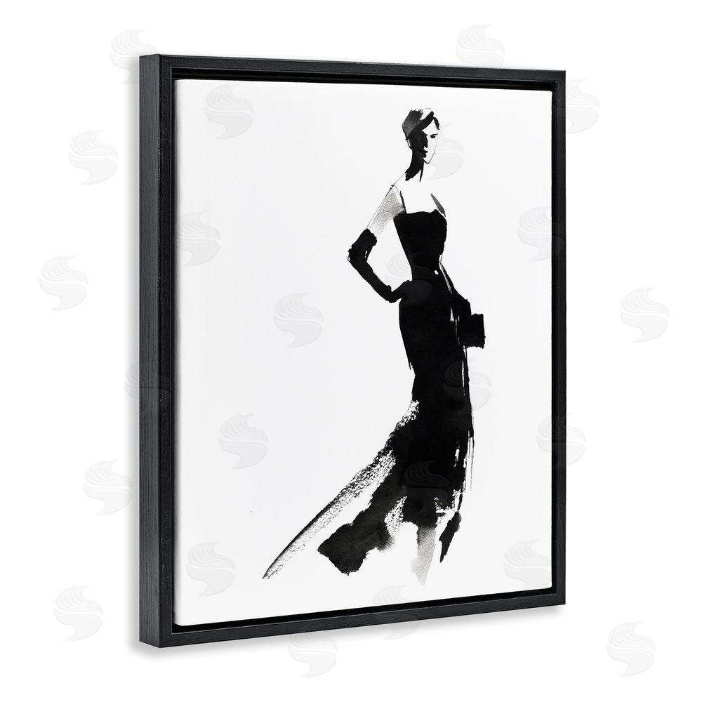 Svetlana Aleynikova Runway Reverie Fashion Model Black Floating Frame Canvas Wall Art Print