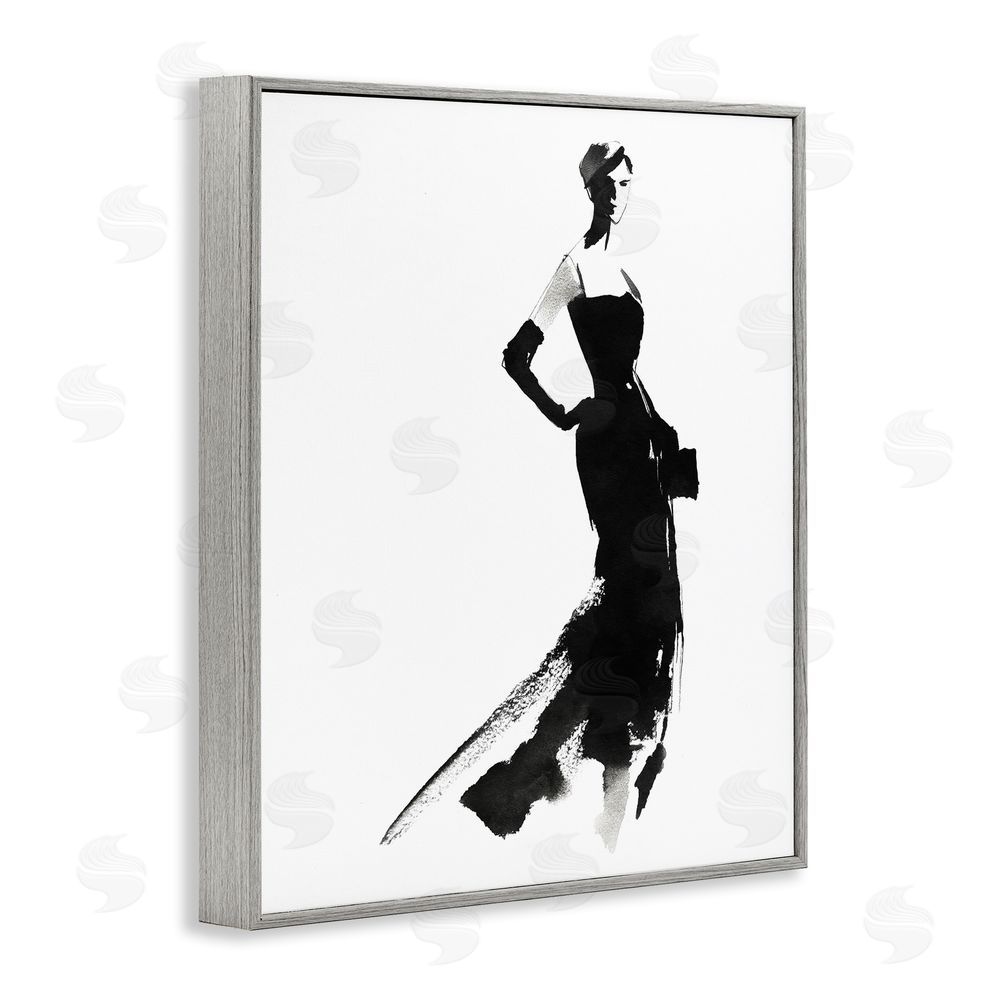 Svetlana Aleynikova Runway Reverie Fashion Model Gray Framed Giclee Wall Art Print
