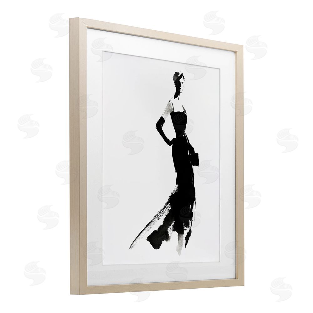 Svetlana Aleynikova Runway Reverie Fashion Model Birch Framed Print Under Glass with White Mat Wall Art