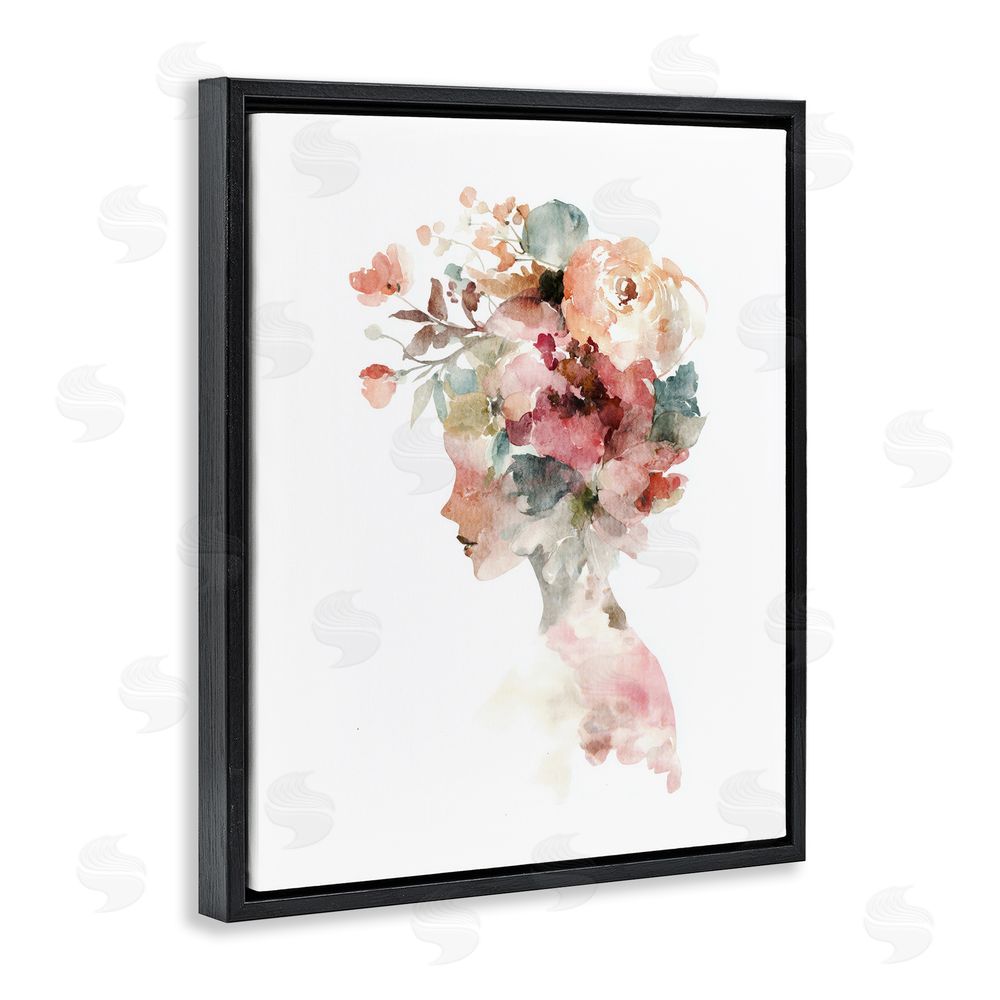 Svetlana Aleynikova Crowned in Nature Silhouette Black Floating Frame Canvas Wall Art Print