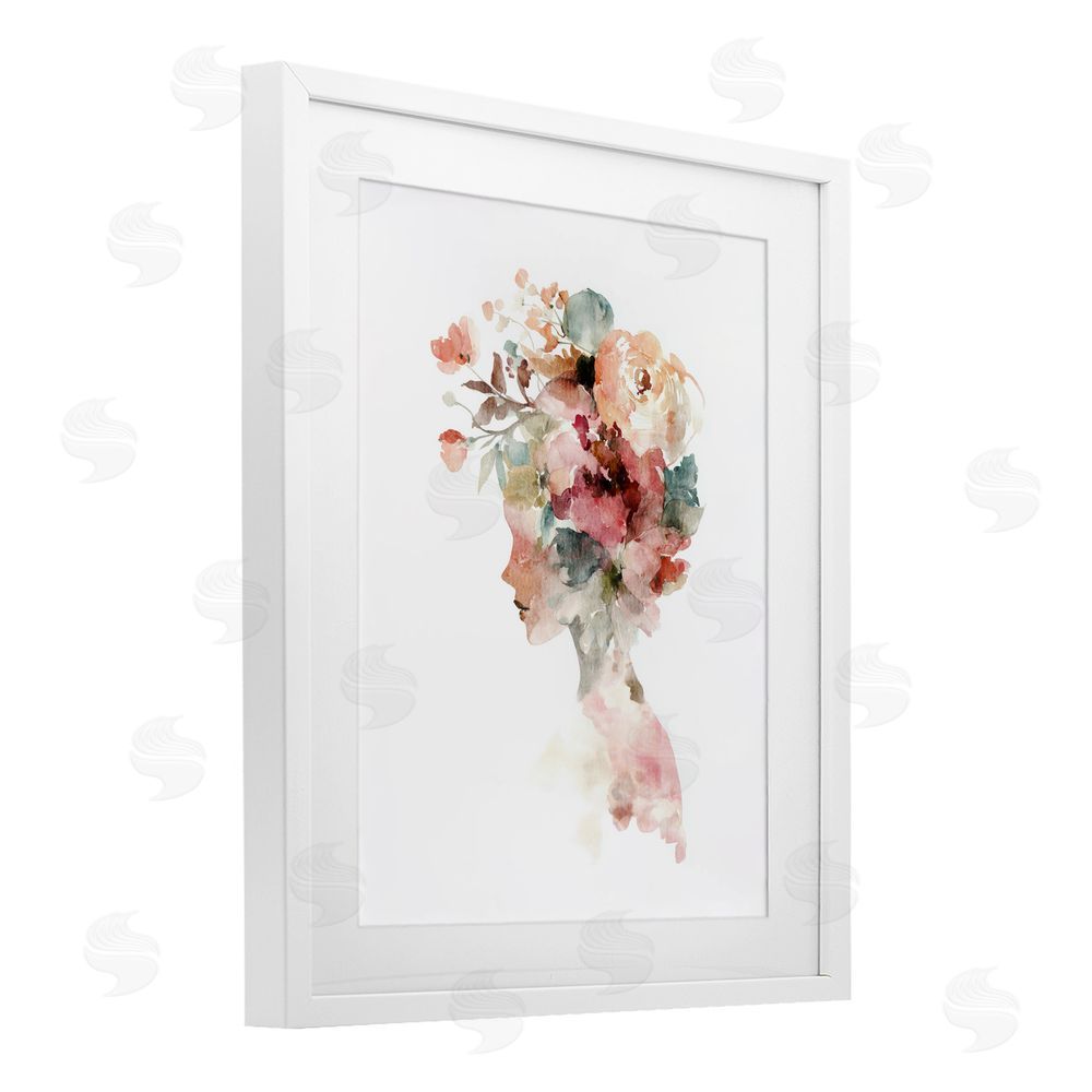 Svetlana Aleynikova Crowned in Nature Silhouette White Framed Print Under Glass Wall Art