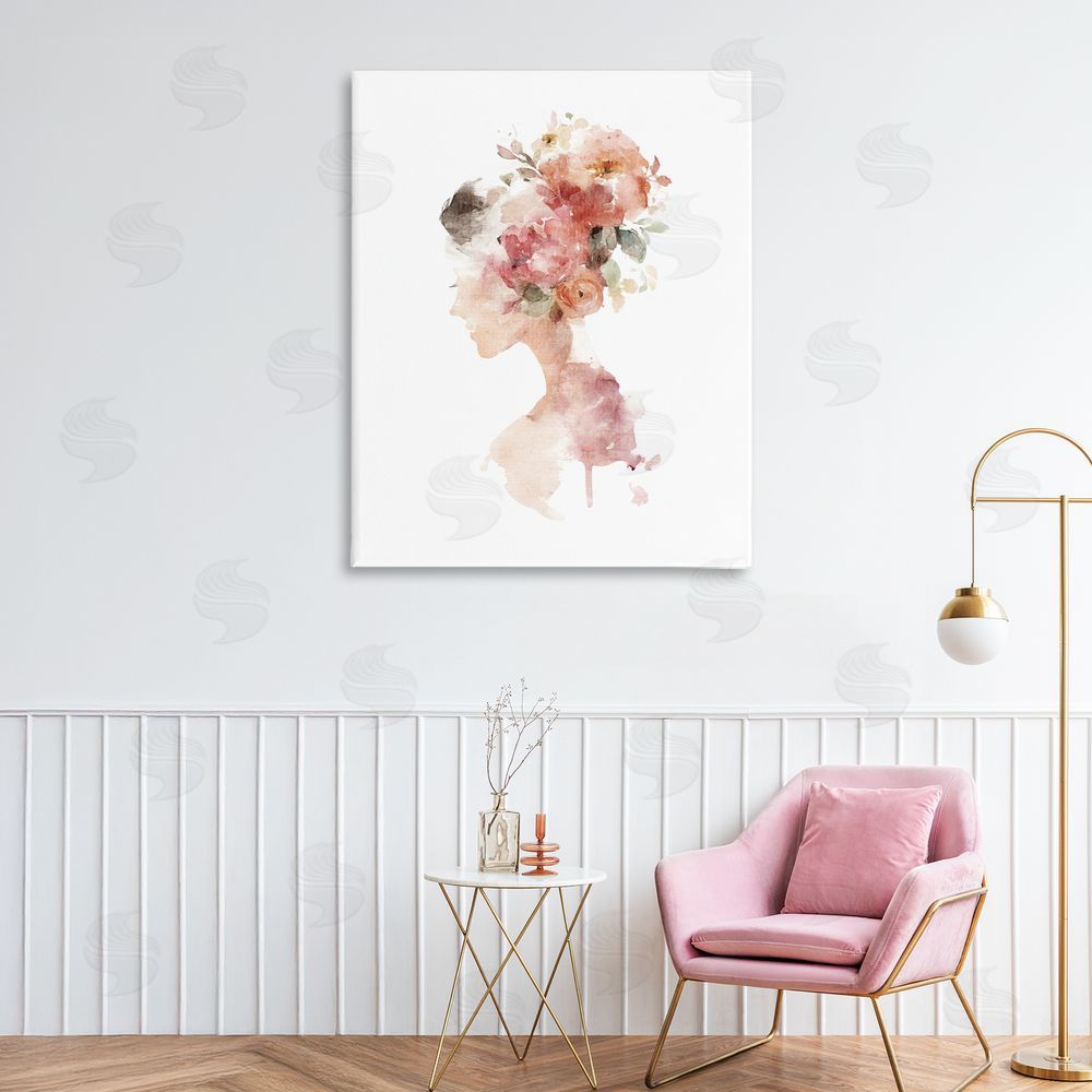 Svetlana Aleynikova Flowing With Petals Portrait Canvas Wall Art Print in Room